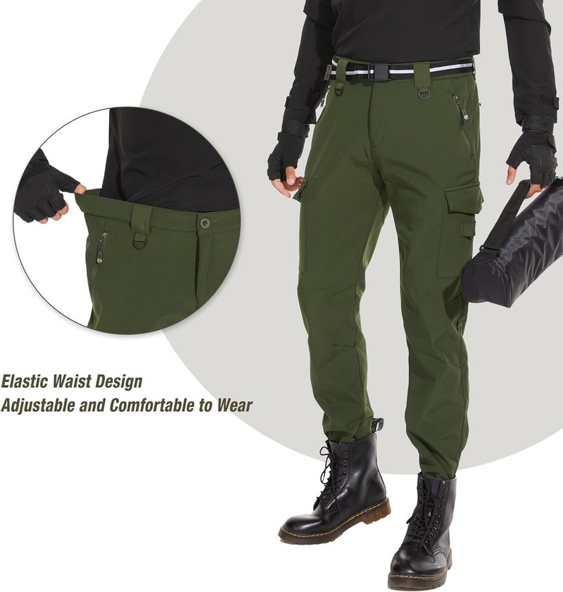 MOURCE Store Mens Fleece Lined Hiking Pants Waterproof - Insulated Outdoor Snow Ski Pants for Men - Image 3